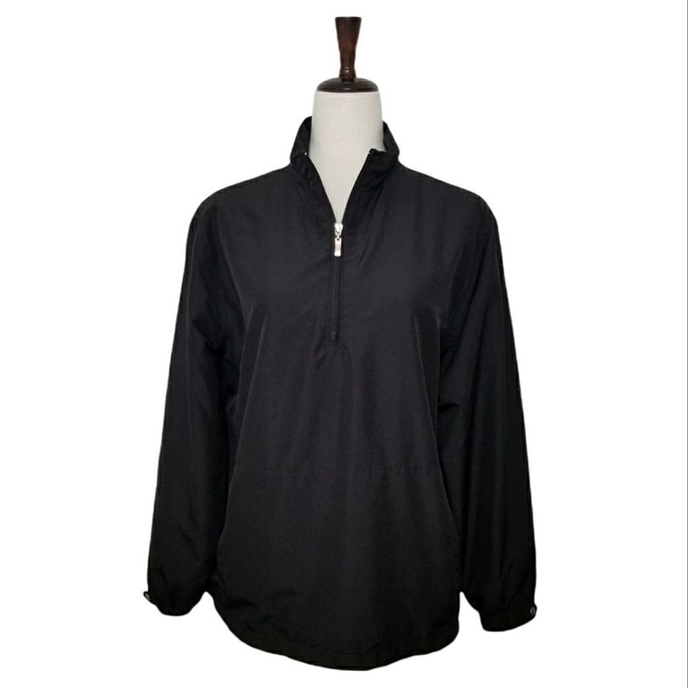 Kate Lord Black Mesh Lined Golf Windbreaker Jacket Size L